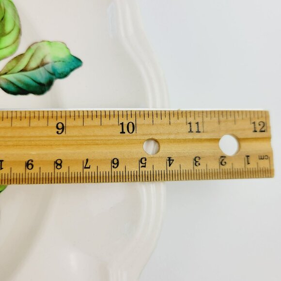 Vintage Spode Apple Dinner Plate, Red & Green Fall Fruit Embossed c1960s England - Picture 5 of 9